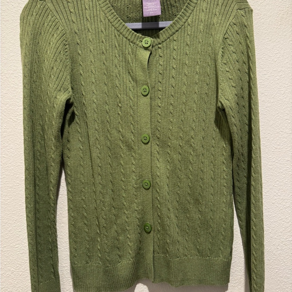 Cottagecore Green Cable Knit Women's Sweater